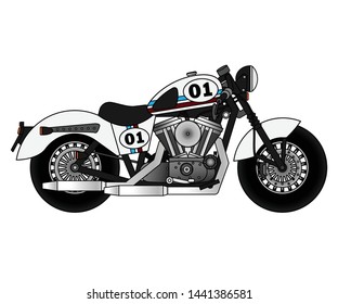 Custom Motorcycle Biker Chopper Vector Logo Engine