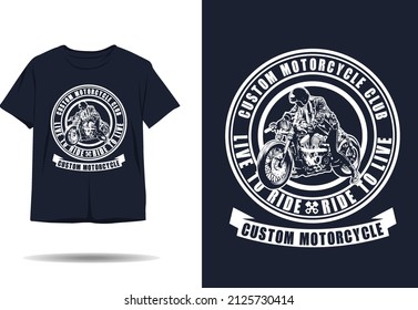 Custom motorcycle club silhouette t shirt design