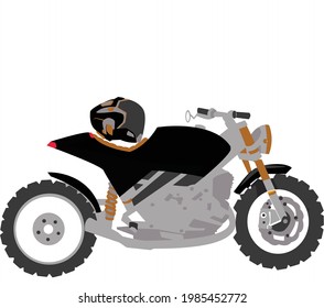custom motorcycle with cyborg helmet