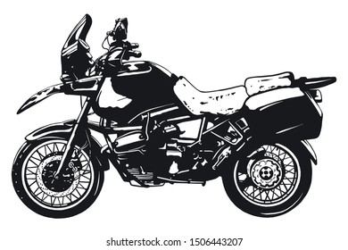 Custom Motorcycle Graphic Poster Illustration. Vector isolated bike logo icon.