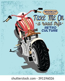 Custom motorcycle illustration. 