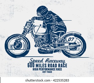 Custom motorcycle illustration. Vintage Design
