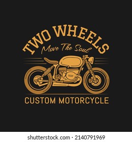 custom motorcycle retro design for t shirt, print, label. vector illustration