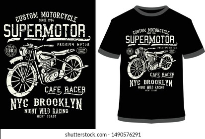 Custom Motorcycle - Super Motor Vector Graphics, For Sticker Or Printing For The T-shirt and Poster