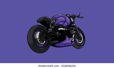Racer de cafetería de iluminación personalizada de vectores de motocicleta