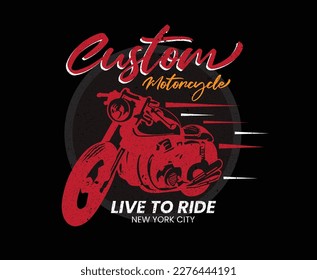 Custom Motorcycle Vector T-shirt Design 