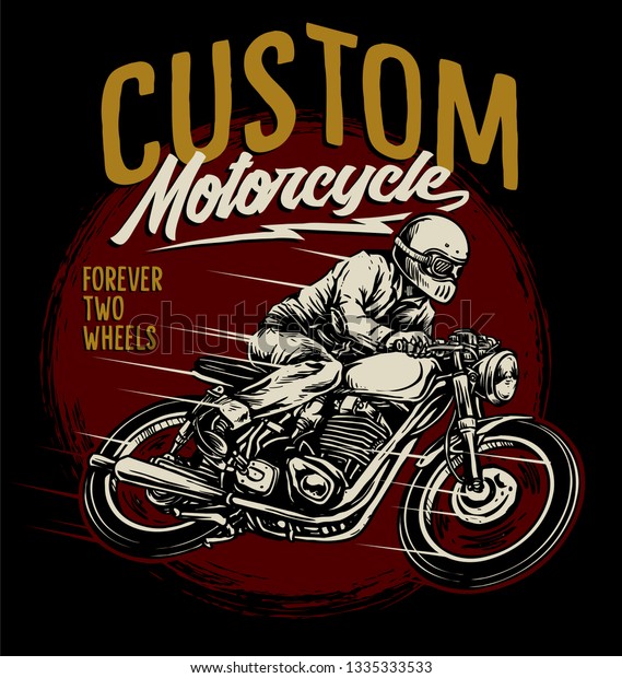 Custom Motorcycle Vintage Retro Design Vector Stock Vector Royalty Free 1335333533