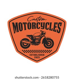 Custom motorcycles fast riders logo emblem vector design