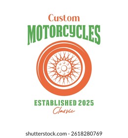 Custom motorcycles fast riders logo emblem vector design