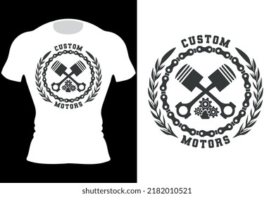 Custom Motors.Crazy Biker.Crazy Squad Biker. Ride to Live Live to Ride. Motorcycle T-Shirt Design 