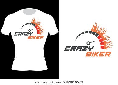 Custom Motors.Crazy Biker.Crazy Squad Biker. Ride to Live Live to Ride. Motorcycle T-Shirt Design 