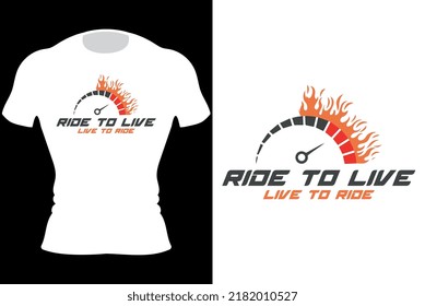 Custom Motors.Crazy Biker.Crazy Squad Biker. Ride to Live Live to Ride. Motorcycle T-Shirt Design 