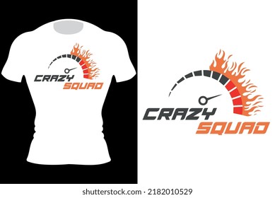 Custom Motors.Crazy Biker.Crazy Squad Biker. Ride to Live Live to Ride. Motorcycle T-Shirt Design 