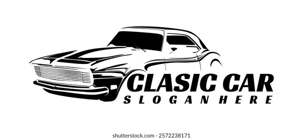 custom muscle car logo illustration design vector	