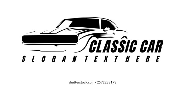 custom muscle car logo illustration design vector	