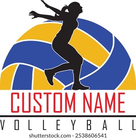 Nombre personalizado Girl Volleyball, Love Volleyball, archivos de corte de voleibol femenino