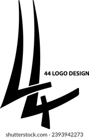 Custom number 44 logo design vector. Eps10