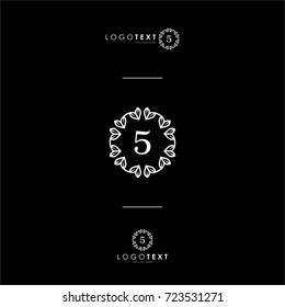 CUSTOM NUMBER (5) WITH STYLE MONOGRAM AND NATURE