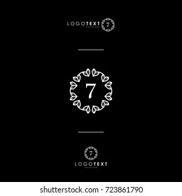 CUSTOM NUMBER (7) WITH STYLE MONOGRAM AND NATURE
