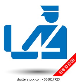 Custom officer icon. Immigration officer logo. Baggage checking. The ban, border, customs and immigration