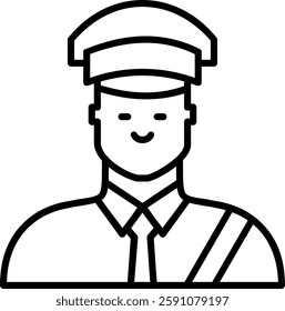 Custom Officer Line Vector Icon Design