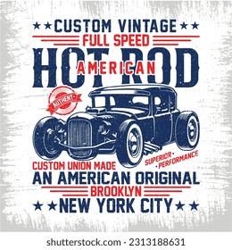 Custom oldtimer 1937 hotrod hot rod t shirt design Custom vector