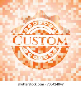 Custom orange mosaic emblem