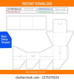 Custom Packaging Box Dieline Template And 3D Box Easily Editable And Resiable