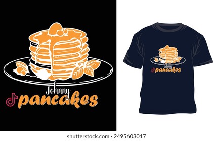 Custom pancakes eye caching typography t shirt design