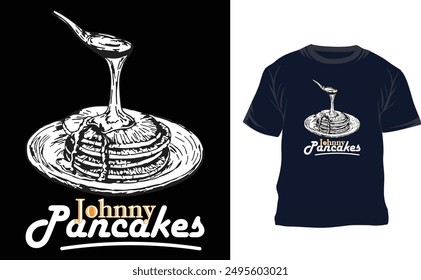 Custom pancakes eye caching typography t shirt design