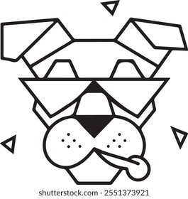 Custom Pet Dog Head Outline Drawings with Sunglasses – Stylish Dog Breed Illustrations, Trendy Pet Art, Modern Dog Sketches, and Unique Graphic Design Elements