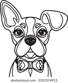 Custom Pet Dog Head Outline Drawings – Stylish Dog Breed Illustrations, Trendy Pet Art, Modern Dog Sketches, and Unique Graphic Design Elements