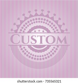 Custom pink emblem. Vintage.