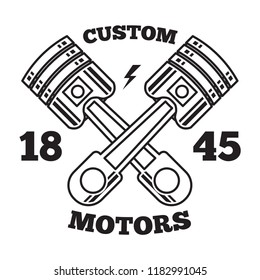 Custom Piston logo motors vector Illustration