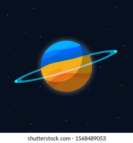 Custom Planet In Space.Flat planet design.Planet 001.Vector Illustration EPS.10