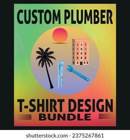 custom plumber t shirt design bundle