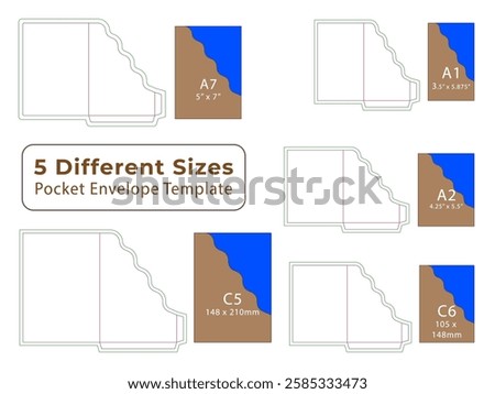 Custom Pocket Envelope Dieline Template