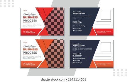 custom postcards Corporate business or marketing agency postcard template Corporate post card template design set marketing agency  business marketing Signature set, promotion, advertise, publication,