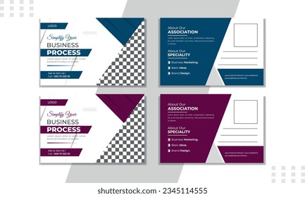 custom postcards Corporate business or marketing agency postcard template Corporate post card template design set marketing agency  business marketing Signature set, promotion, advertise, publication,