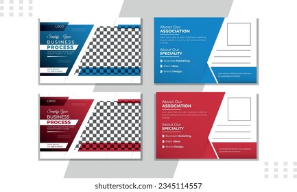 custom postcards Corporate business or marketing agency postcard template Corporate post card template design set marketing agency  business marketing Signature set, promotion, advertise, publication,