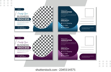 custom postcards Corporate business or marketing agency postcard template Corporate post card template design set marketing agency  business marketing Signature set, promotion, advertise, publication,