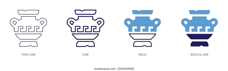 Custom pottery icon in 4 different styles. Thin Line, Line, Bold, and Bold Line. Duotone style. Editable stroke.