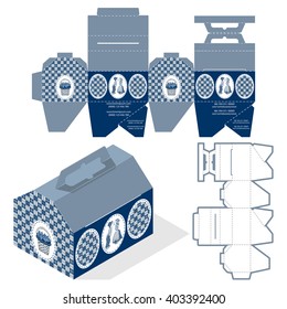 Custom Protective Box design, Caring die-stamping Template, Folding  Instructions, Ready Handle Portable Container