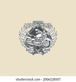 custom racing rider vintage logo vector