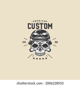 custom racing rider vintage logo vector