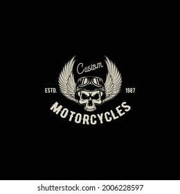 custom racing rider vintage logo vector