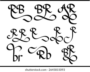 Custom RB Lettering Logo | Overlapped R and B Emblem for Brands