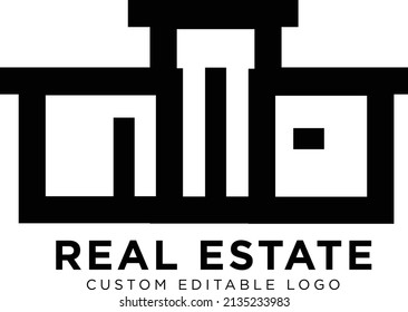 Custom Real Estate Editable Logo Concept of Modern Houses 