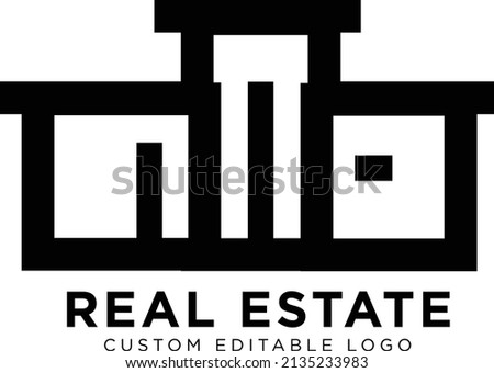 Custom Real Estate Editable Logo Concept of Modern Houses 