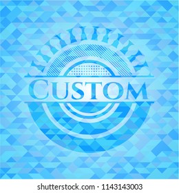Custom realistic light blue mosaic emblem